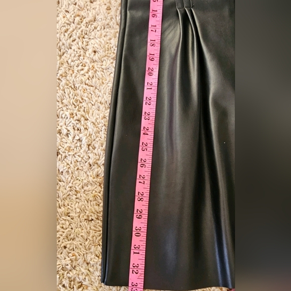 ZARA Black Leather Puff Sleeve Mini Dress Stretch Size Medium - Picture 11 of 14